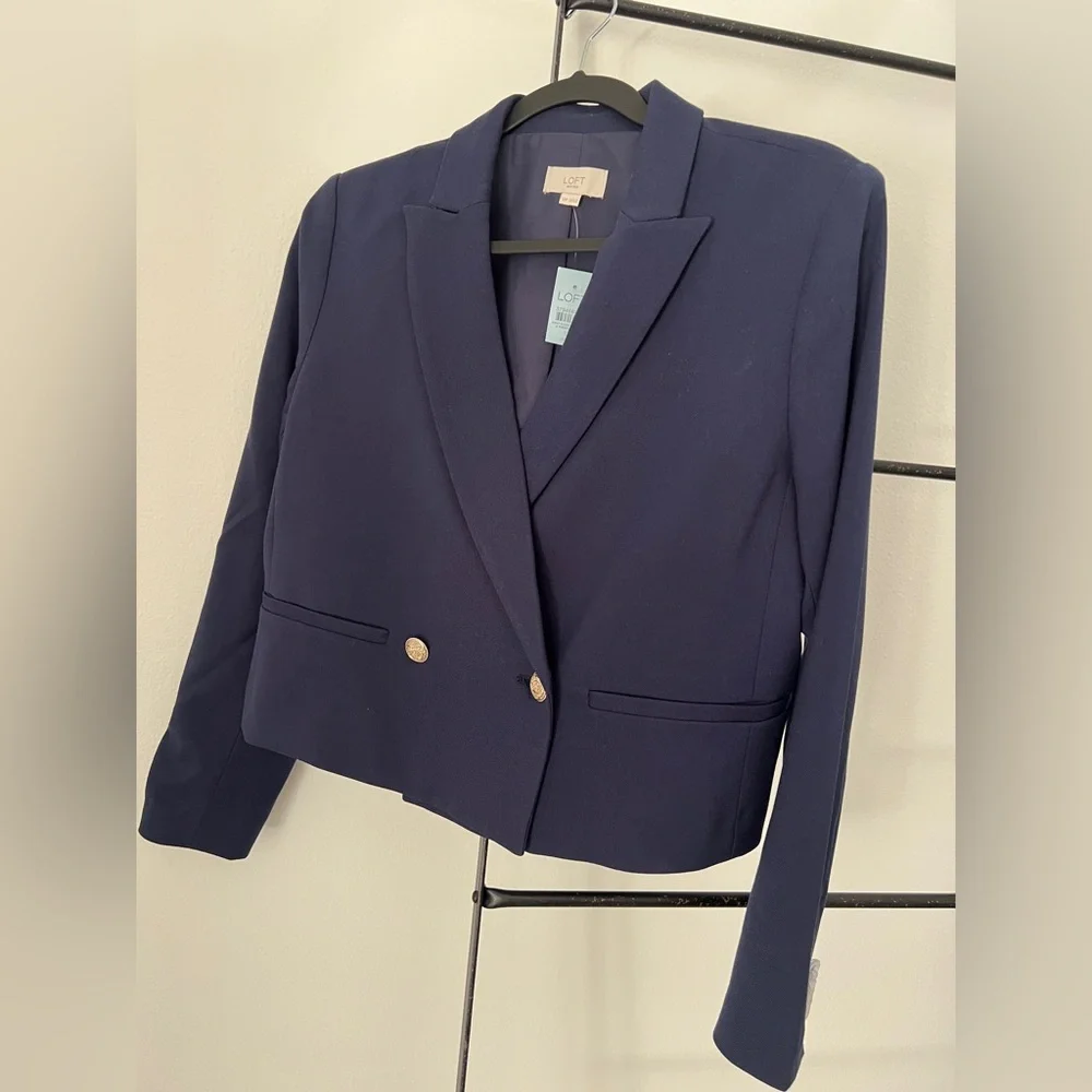 LOFT Petite Modern Double Breasted Blazer - Picture 12 of 12